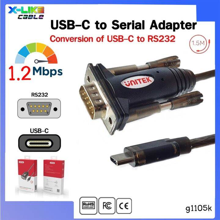 USBC to Serial Adapter Conversion of USBC to RS232 Cable Lazada.co.th
