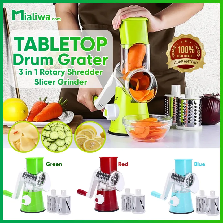 Tabletop Drum Grater 3 In 1 Vegetable Meat Cheese Grater Chopper Slicer