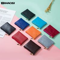 ✓ Mens Zero Wallet Leather Ultra-thin Card Bag Multifunctional Soft Leather Coin Wallet Mini Wallet Coin Purse Change Purse