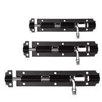 1pc Door Bolts 4/5/6/8 Inch Long Lacquered Door Latch Sliding Lock Barrel Bolt Latch Hardware Hasp Staple Gate Safety Lock Black Door Hardware Locks M