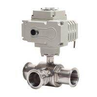 【hot】ஐ  51mm 3 Way Sanitary Tri Clamp Ferrule Type Motorized 220V 110V 12V Platform Electric Valves