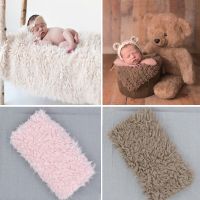 【hot】◘☞  Newborn Photo Prop Faux Fur Blanket 50x50cm Soft Shoot Backdrop Basket Filler Infant Photography Blankets