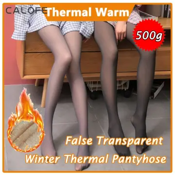 Winter Thicken Plus Velvet Legs Fake Translucent Warm Fleece