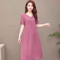 ZZOOI 2020 New Style Women Summer Dresses V-neck Cotton Plus Size Vestidos Robe Femme 5XL Vintage Dress A-line Casual Short Solid