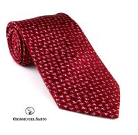 Giorgio Del Sarto Necktie Red Fabric Texture เนคไทสีแดงมีเท็กเจอร์