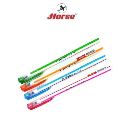 HORSE ตราม้า ปากกาลูกลื่นแบบปลอก 0.7 mm. H-614 BALL POINT PEN คละสี