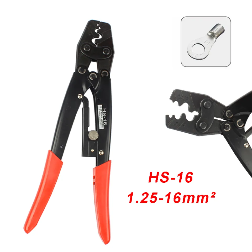 Tech-savvy】 HS-16 Crimping Pliers Cable Lug Crimper Tool Bare Terminal Wire  Plier Cutter 1.25-16 Square Millimeter Cutters Cutting Hand Tool