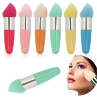 【CW】☁  1PC Fashion Colorful Soft Beveled Sponge Foundation Blender Handle Puff Concealer Makeup Tools