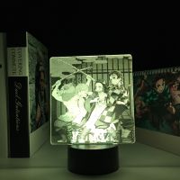 Kimetsu No Yaiba Two Tone LED Table Light Demon Slayer Group Anime LED Lamp Dual Color for Child Room Decor Birthday Gift Manga