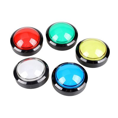 5X Arcade Buttons 60mm Dome 2.36 Inch LED Push Button with -Switch for Arcade Machine Console