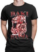 เสื้อยืด1 Baki Hanma Vintage 90S สำหรับผู้ชายเสื้อยืดแขนสั้นเสื้อคอกลมเสื้อยืดลำลองอนิเมะสำหรับชายหนุ่ม