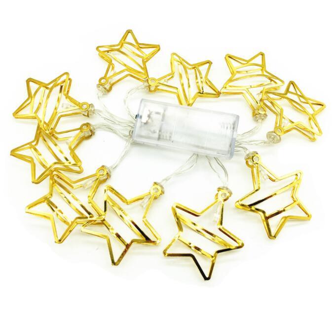 Led five pointed star light string Christmas day decorative light USB color light