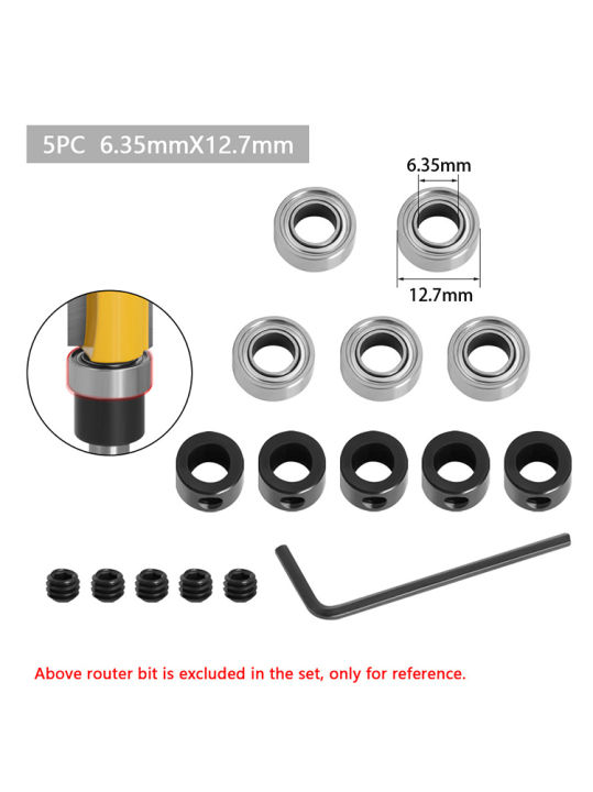 router-bit-ชุดแบริ่งทนทานด้านบน-ด้านล่างติดตั้งบอลแบริ่งชุดประแจสกรู-diy-ซ่อมอุปกรณ์เสริม