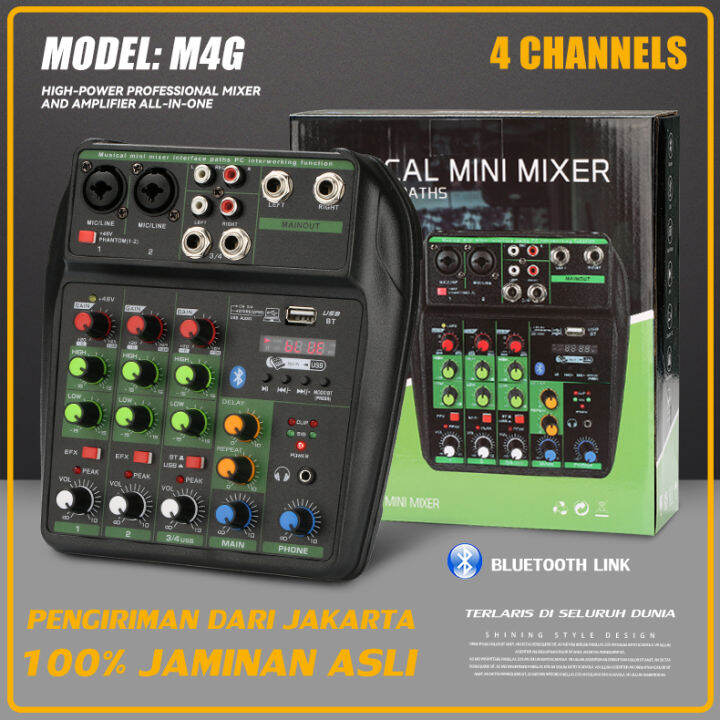 Mixer Audio Profesional M4G mixer kecil 4 saluran Mendukung pemutaran