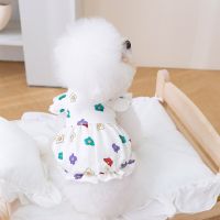 Spring Summer Pet Clothes Kitten Puppy Cute Bubble Skirt Sweet Pattern Small and Medium-sized Dog Princess Skirt Yorkshire Dresses