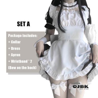 Amine Maid Cosplay Clothes Black Kawaii Lolita French Dress Girls Woman Waitress Party Stage Costumes Japanese Cafe Outf