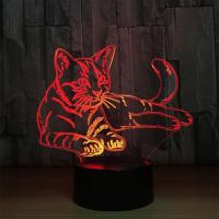 Cartoon Cat 3D Nightlight LED USB Illusion Lamp Multicolor Touch Remote Luminaria Lampara Home Decor Kids Presents Drop Shipping Night Lights