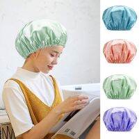 Waterproof Shower Cap Double Layer Solid Color Shower Cap for Women Hair Hat SCVD889