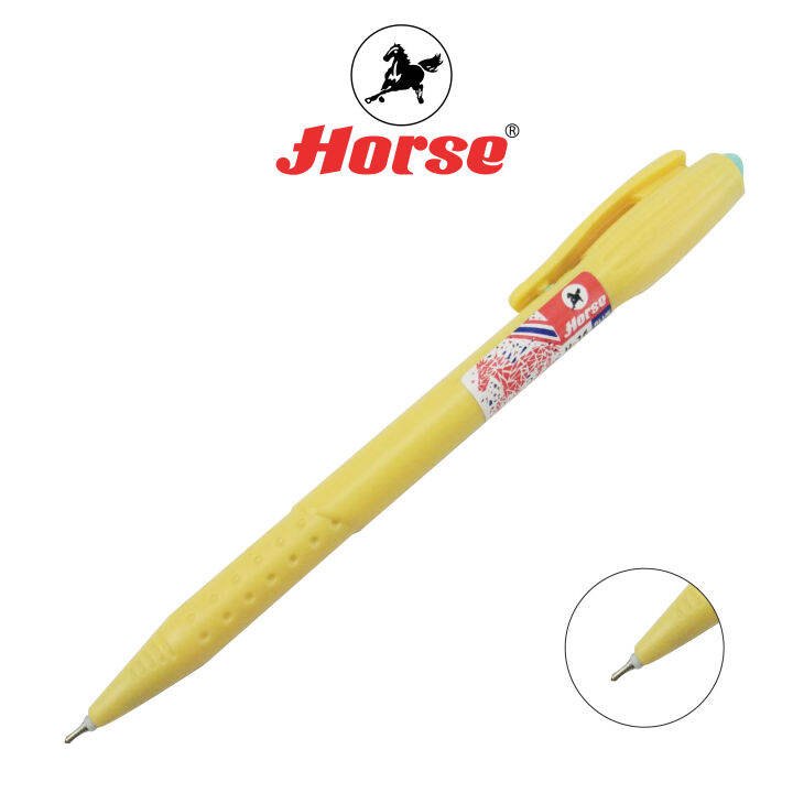 horse-ตราม้า-ปากกาลูกลื่น-แบบกด-๐-๗-มม-ตราม้า-h-๑๖-สีพลาสเทล-บรรจุ-๔๘-ด้าม-จำนวน-๑-กระป๋อง