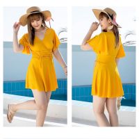 [Plus Size Womens Swimsuit] Plus Swimsuit Slightly Fat 100kg Women Conservative Cover Belly Skirt Split