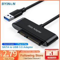 Byinon SATA to USB 3.0 Adapter Cable USB To SATA 3 III Converter Cable For 2.5 Inch External SSD HDD Hard Drive Reader adaptador