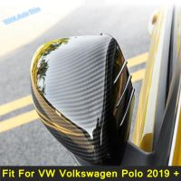 ฝาครอบป้องกันกระจกมองข้างสำหรับ VW Volkswagen Polo 2019-2023คาร์บอนไฟเบอร์ดูรถอุปกรณ์เสริมภายนอก