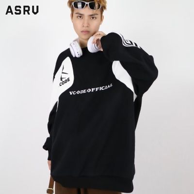 ASRV เสื้อฮู้ดชาย เสื้อมีฮู้ดผู้ชาย hoodie เสื้อกันหนาว ผู้ชาย เสื้อสเวตเตอร์สวมหัวแนววรรณกรรมของผู้ชายเสื้อสไตล์สตรีทอินส์เสื้อคอเต่าแขนยาวเครื่องแต่งกายคู่ที่เรียบง่ายสั้นฮาราจูกุใหม่