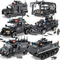 City SWAT Armored Car Military Truck Panzer Tank Building Block Police Station WW2 Army Model Bricks kits Army Educational Toys