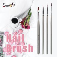 SeamiArt 4pcs Nail Brush Pen Hook Line Paint Brush Set Drawing Tools Painting Art Supplies for Watercolor Oil Acrylic Gouache