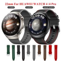℡❀❐ 22mm Leather Watchband For Huawei Watch 4/Pro/Buds/GT 3 2 GT2 46mm GT3 Pro 46mm Strap Replacement Smartwatch Wristband Bracelet