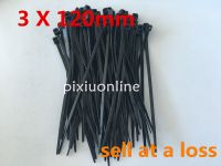 100Pcs/pack DS127 3*120mm high quality width 2.3mm Black Factory Standard Self-locking Plastic Nylon Cable Ties Wire Zip Tie Cable Management