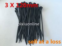 300Pcs/pack DS128 3*120mm high quality width 2.3mm Black Factory Standard Self-locking Plastic Nylon Cable Ties Wire Zip Tie