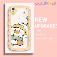 Jjlingji เคสสำหรับ OPPO A37 A37F NEO 9เคสการ์ตูนเป็ดน้อยสีเหลืองดีไซน์ใหม่โคโลเรียขอบคลื่นนุ่มกันกระแทกแบบใสเคสมือถือโปร่งใสลายกล้องถ่ายรูปที่สร้างสรรค์ซิลิกาเจลฝาครอบป้องกัน