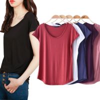 T for Wear Sleeveless Shirt Round neck Top Plain Pink Modal Cotton Dark Ladies Korean