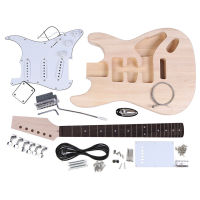 [ammoon]ST Style กีต้าร์ไฟฟ้า Basswood Body Maple Neck Rosewood Fingerboard DIY Kit Set