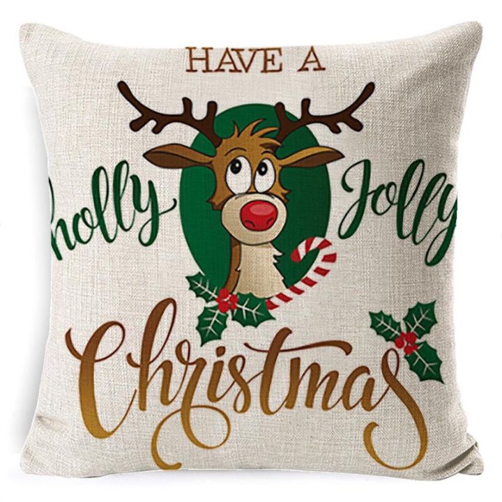 merry-christmas-ปลอกหมอน-ไม่รวมหมอน-ขนาด-45-x-45-cm-คริสต์มาส-pillow-cushion-case-ปลอกหมอนอิง-หมอนรองคอ-หมอนอิง