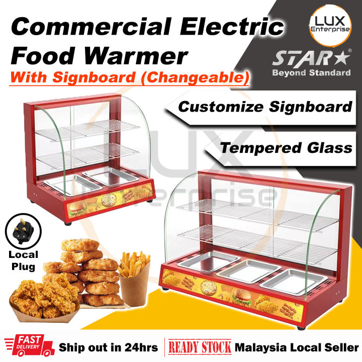 Food Warmer Display Pemanas Makanan Warmer Showcase Commercial