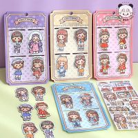 Mr. Paper Cartoon Girl Bookmark Handbook Notebook Book Clip Decoration Kawaii Stickers Student Stationery Magnetic Bookmarks
