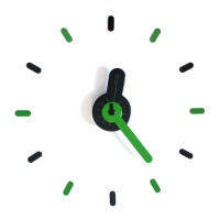 On-Time  นาฬิกาไม่เจาะผนัง รุ่น V1 Mix-Green (มิคเขียว) นาฬิกาDIY ตกแต่งบ้าน ขนาดติดตั้ง 48-60 cm. ตาม Pattern