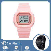 (ฟรี นาฬิกาควอทซ์) Casio นาฬิกาข้อมือสี่เหลี่ยมขนาดเล็กพร้อมนาฬิกาปลุกจอแสดงผลดิจิตอลนักเรียนหญิงนาฬิกาอิเล็กทรอนิกส์