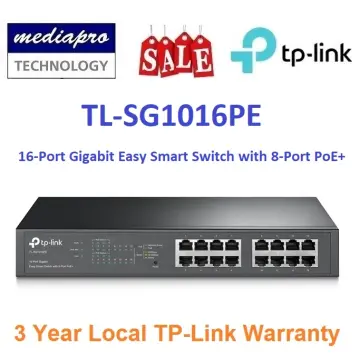 TL-SG1016PE, 16-Port Gigabit Easy Smart PoE Switch with 8-Port PoE+