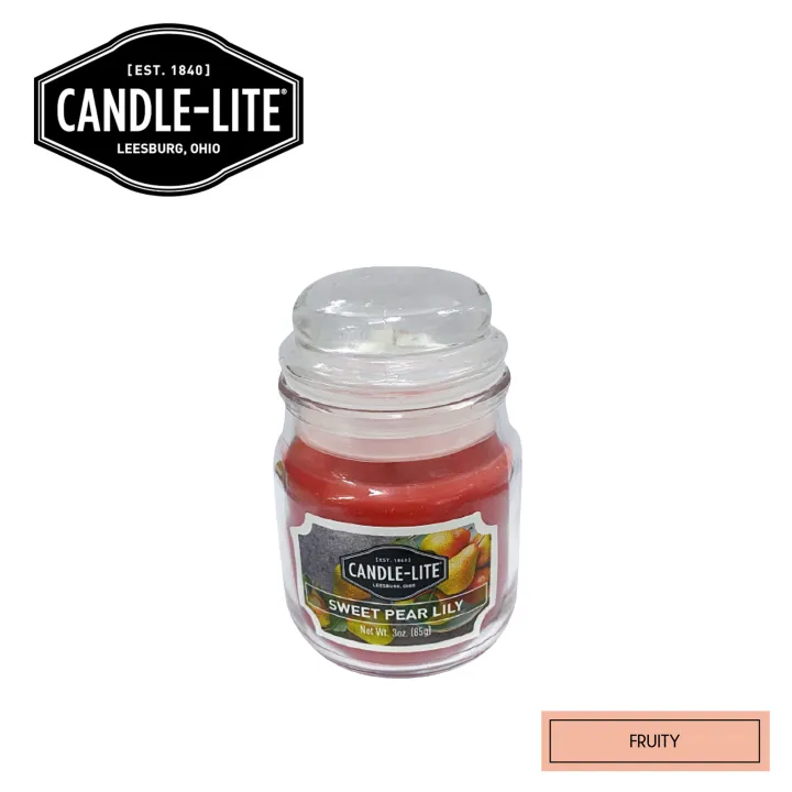 Candlelite Everyday 3oz Jar w/ Glass Bubble Lid Sweet Pear Lily