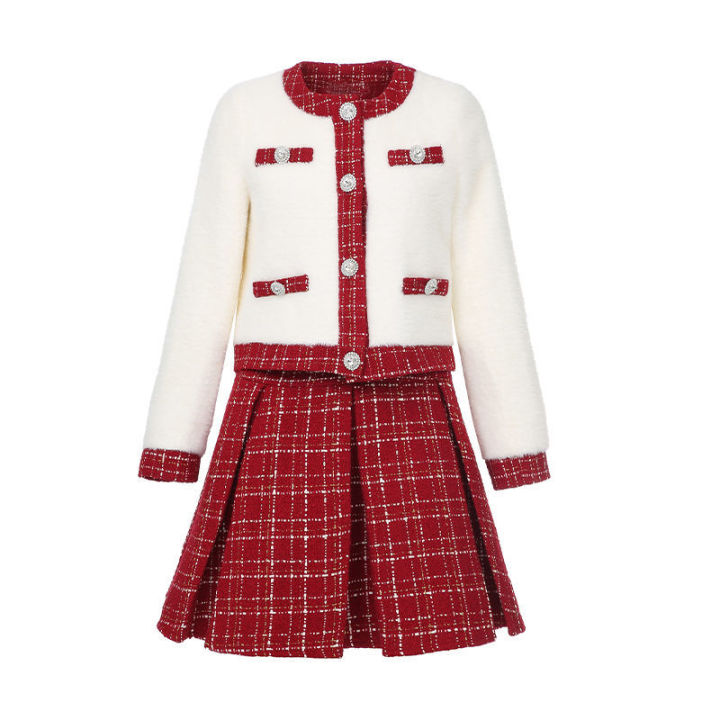 2pc-new-years-small-fragrance-suit-female-spring-and-autumn-fashion-new-red-woolen-winter-skirt-two-piece-women-casual-blazer-jacket-skirt-suit-coat-suit-for-female