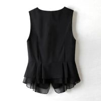 ▣℡○ 2023 Coat New Thin Female Sleeveless Waistcoat Jacket Short Chalecos Para 5XL