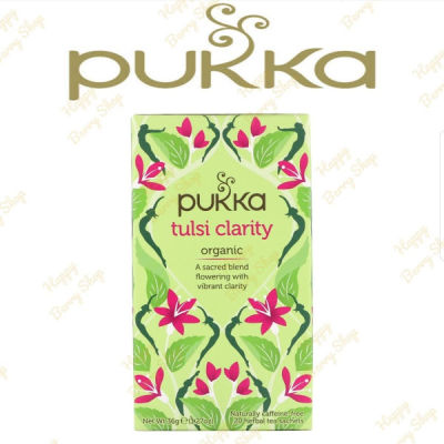 ชา PUKKA Organic Herbal Tea 🍃⭐TULSI CLARITY⭐🍵 ชาสมุนไพรออแกนิค ชาเพื่อสุขภาพจากประเทศอังกฤษ 1 กล่องมี 20 ซอง