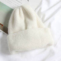 Winter Hat for Women Real Rabbit fur Cashmere Knitted Beanies Girl Outdoor Thick Warm Angora Hat Fashion Solid Skullies Beanies