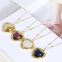 European and American Jewelry Wholesale Simple Fashion Eyes Gold Plated Logo Green Stone Pendant Temperament Necklace