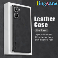 Jingsanc เคสหนังสำหรับ Realme 10เคสหนังแกะหรูหรากรอบโทรศัพท์เทอร์โม TPU ซิลิโคนนิ่มกันกระแทกแบบเรียบง่ายฝาปิดด้านหลังเลนส์รวมทุกอย่าง