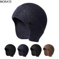 MORATE Men Women Bonnet Cuffed Beanies Ski Baggy Hat Thick Knit Hat Slouchy Beanie Hat Ear Flaps Cap