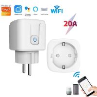 20A EU Europe European Smart Plug Tuya Wifi Remote Power Socket Energy Monitoring Voice Control For Alexa Yandex Google Home Ratchets Sockets